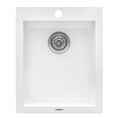 Ruvati 16"x20" Dual-Mnt Granite Composite Sgl Bowl Kitchen Sink, Wht RVG1016WH